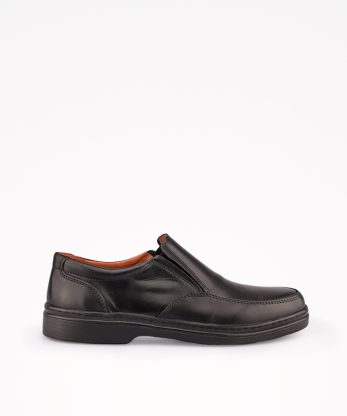 SAPATO SLIP ON EM PELE COM SOLA CONFORTO E ELÁSTICOS