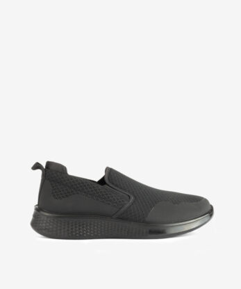 SAPATILHA SLIP ON DE ELÁSTICOS EM TECIDO MESH RESPIRÁVEL COM SOLA FLEX
