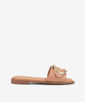 SANDÁLIA MULE RASA EM NAPA
